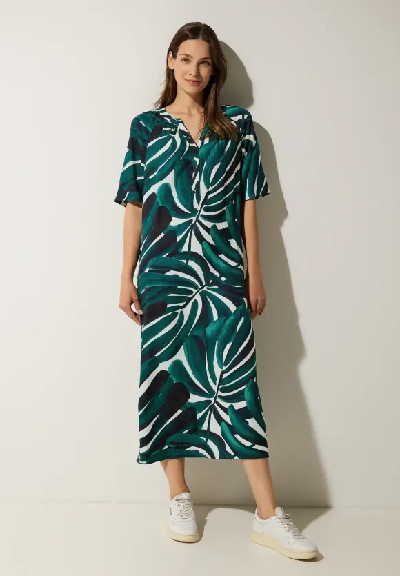 Street One Kleid mit Palmenprint