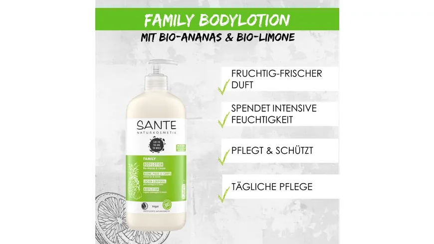 SANTE FAMILY Bodylotion Bio-Ananas & Limone 500 ml