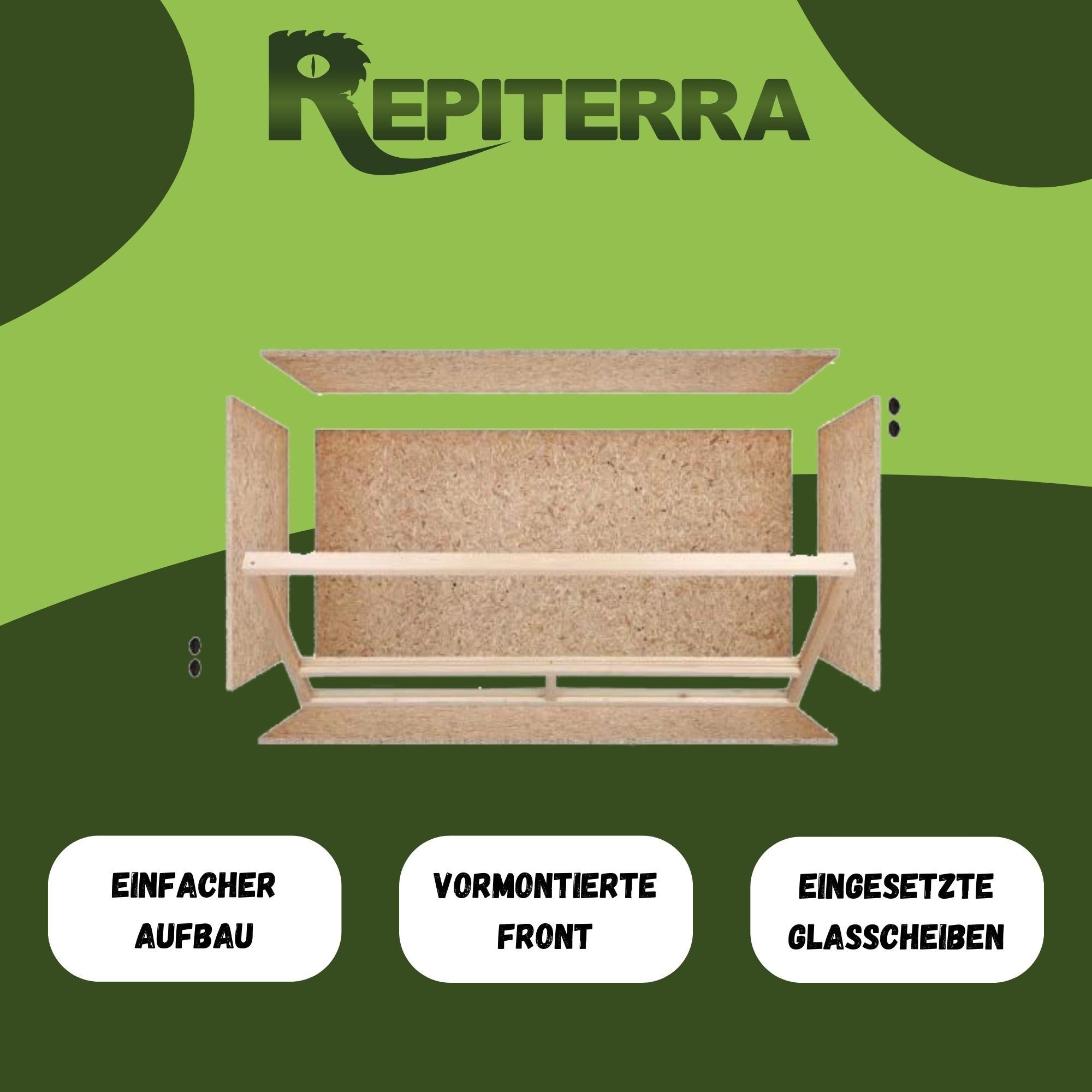 Repiterra Terrarium Terrarium mit Seitenbelüftung 80x40x40 cm