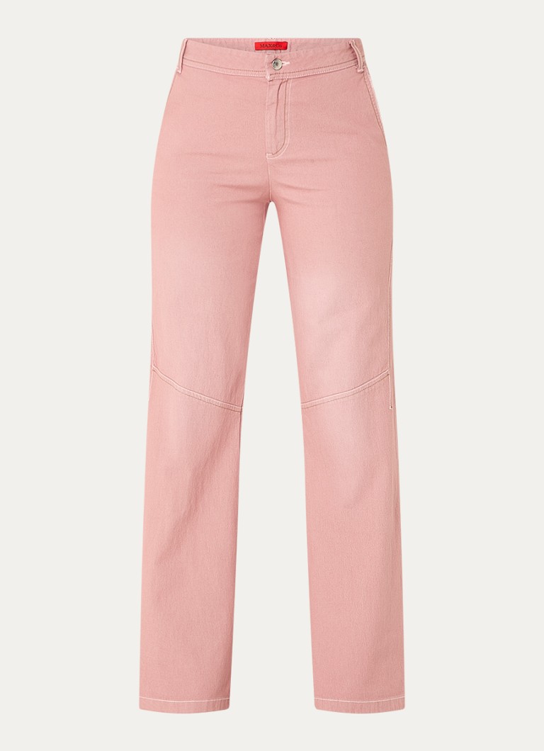 Jean Max & Co Fuxia taille haute coupe bootcut, délavage coloré