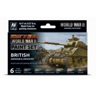 Vallejo Model Color: Model Color: WWII British Armour & Infantry (6 x 17ml)