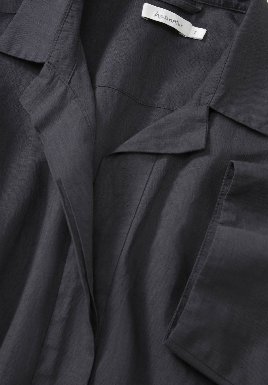 Hemdblusen-Kleid aus Bio-Baumwolle mit Leinen