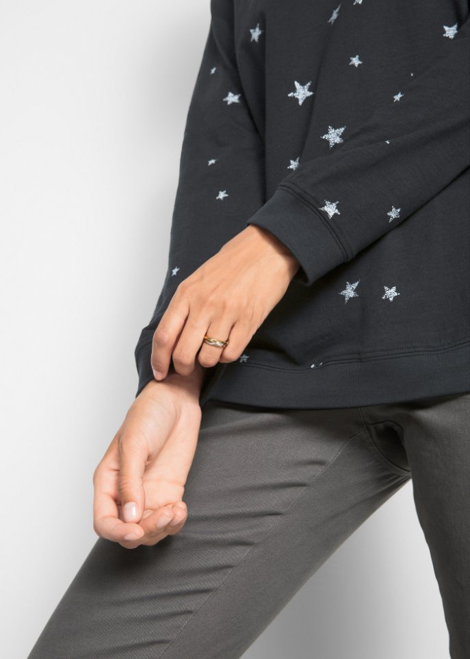 Bedrucktes Langarmshirt aus Baumwolle