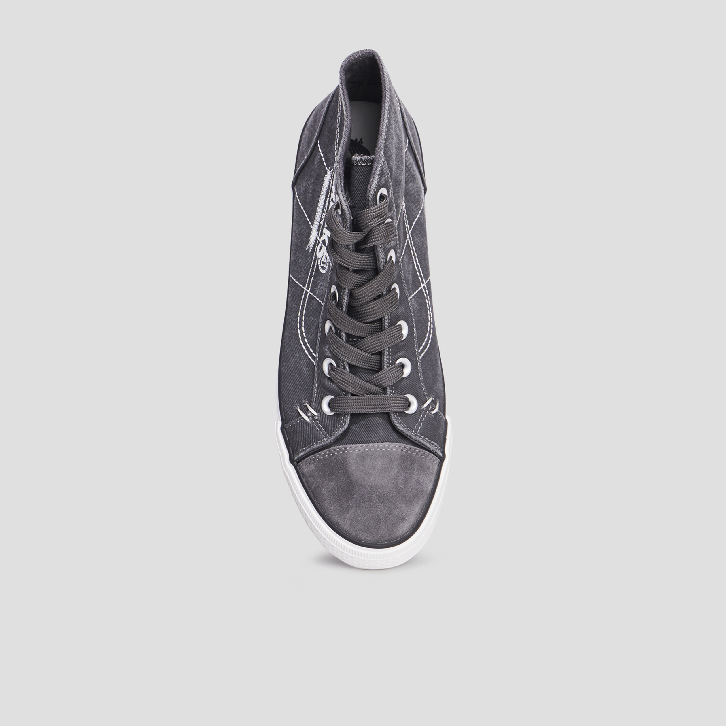 Baskets montantes à lacets Creeks Kino gris homme | La Halle