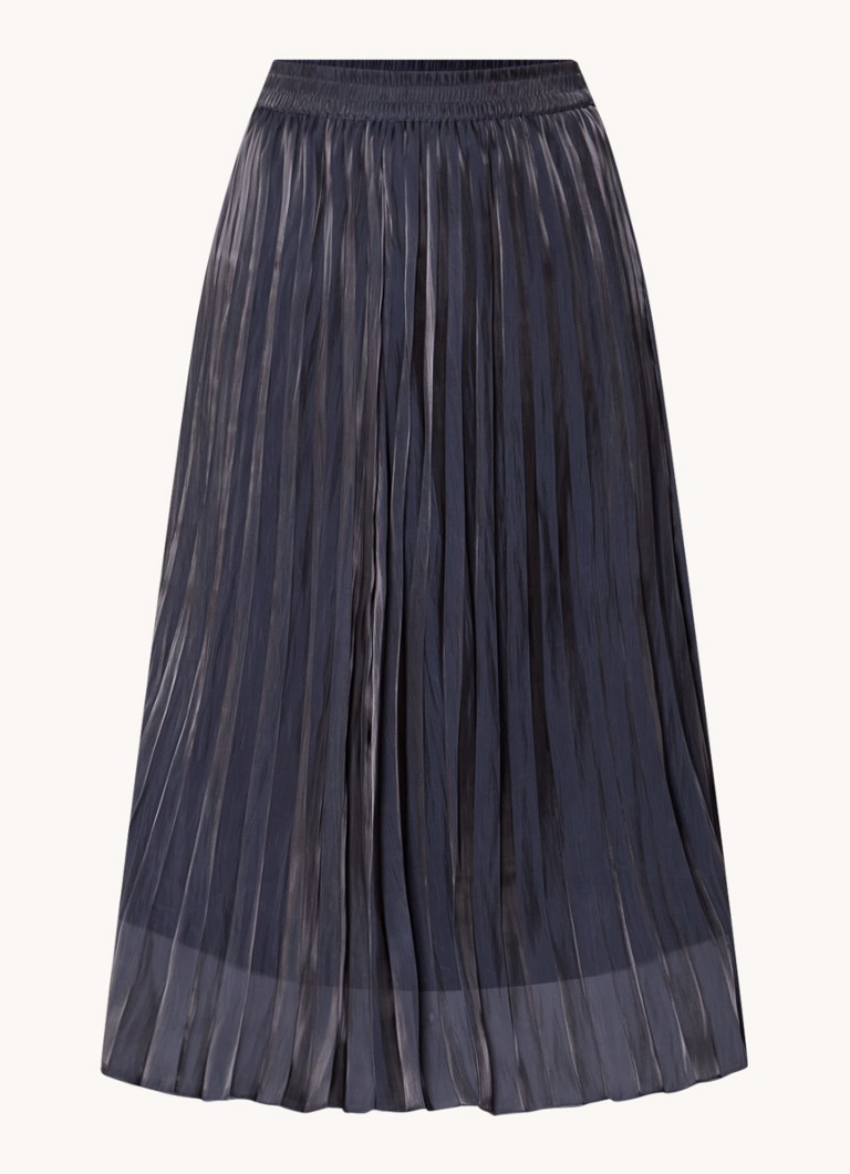 Saia midi de cetim com pregas Gerard Darel Dekra
