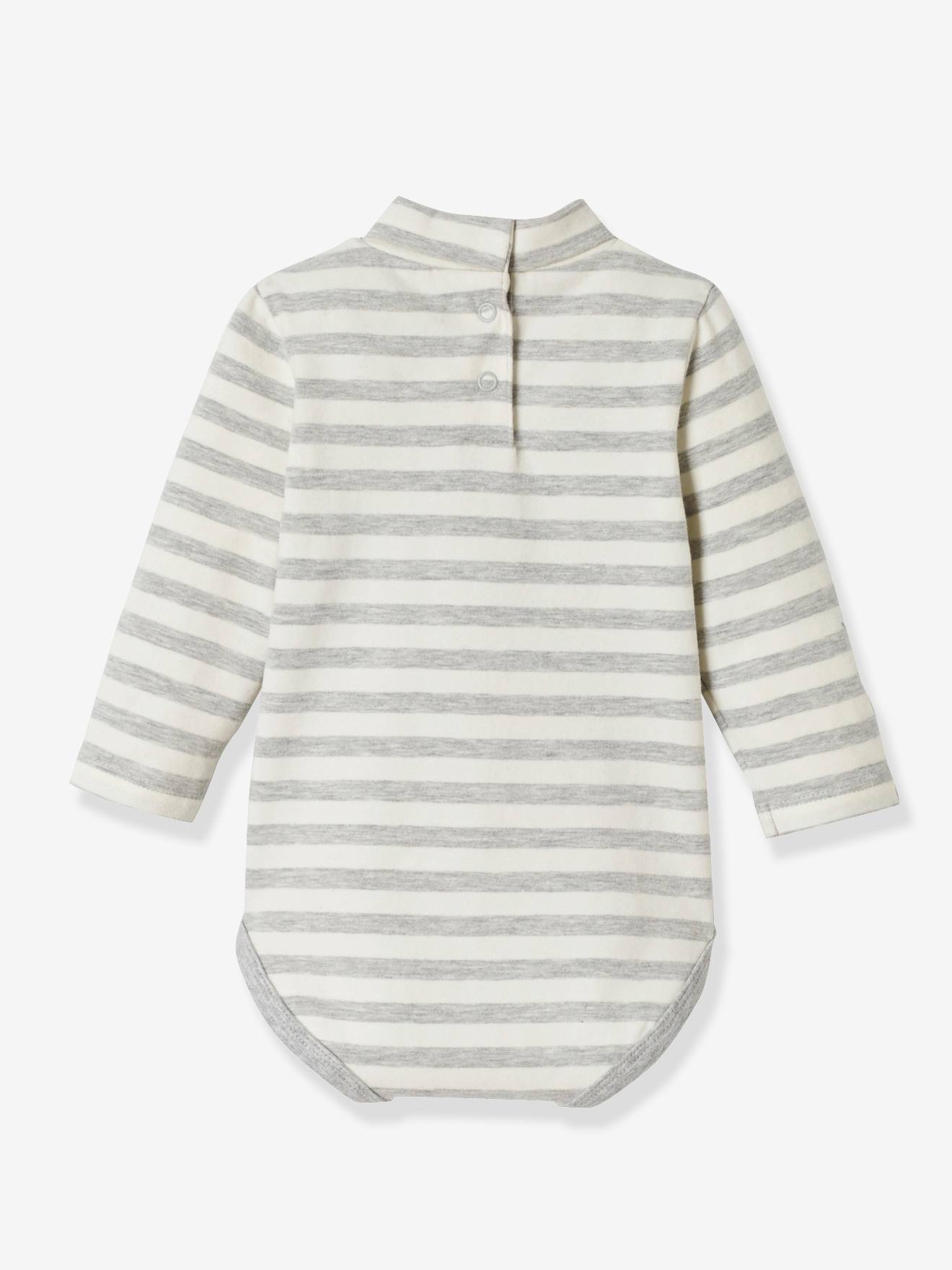 Lot de 2 bodies bébé col montant manches longues lot navy
