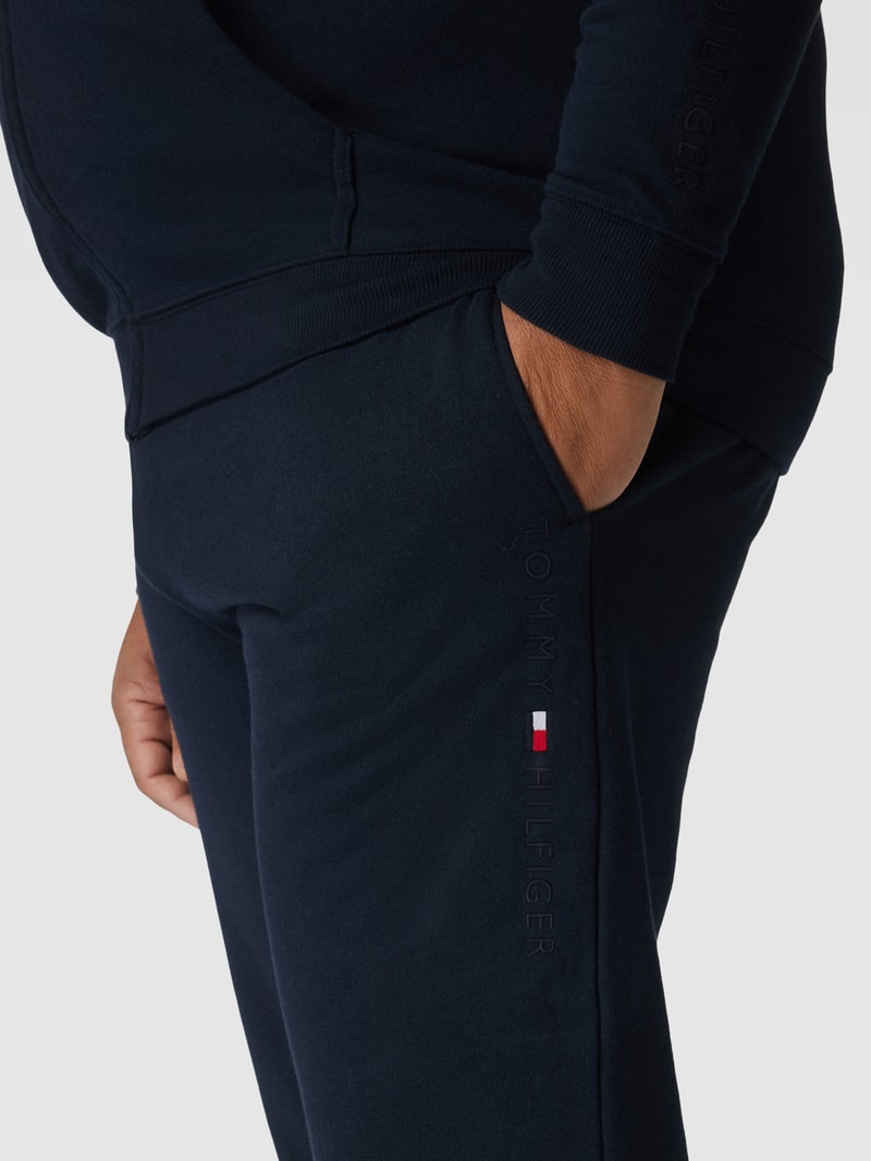 PLUS SIZE Sweatpants mit Logo-Stitching in dunkelblau