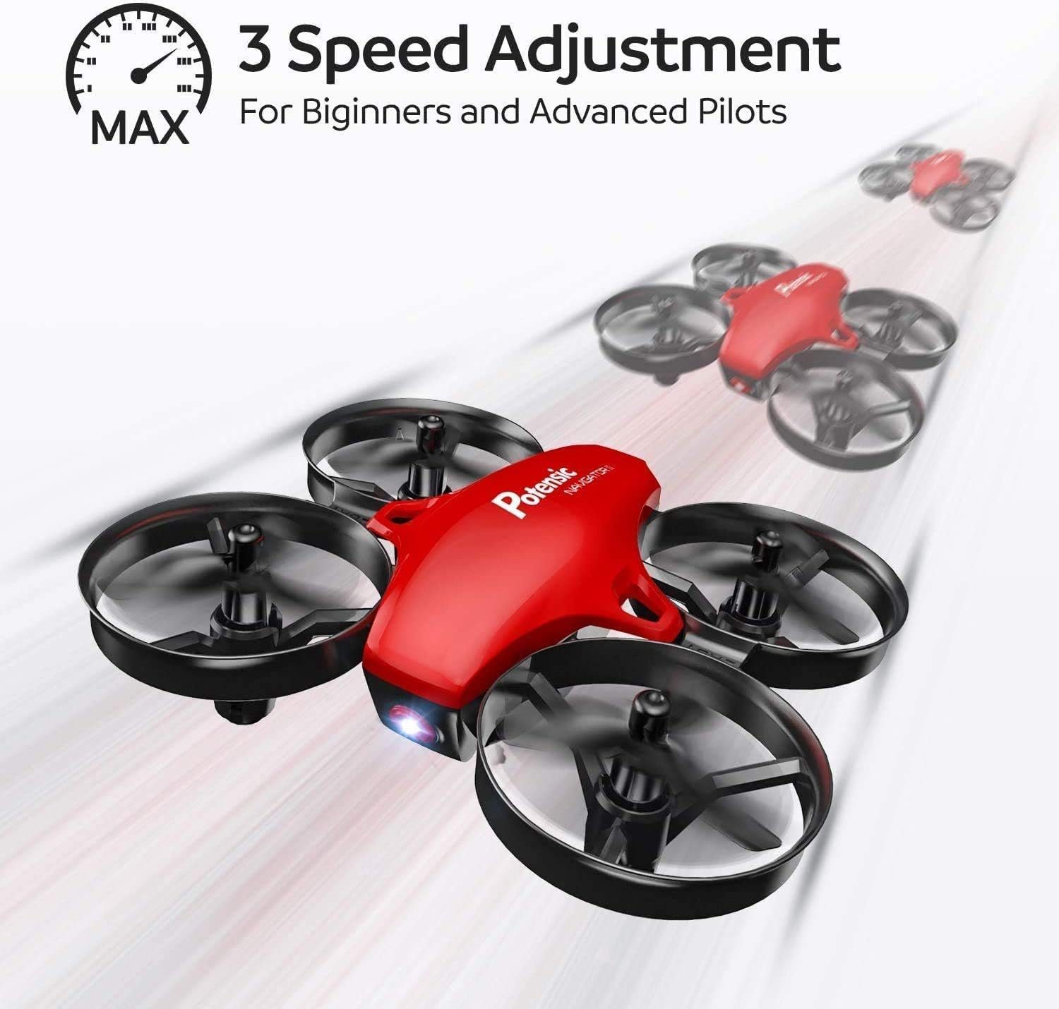 Potensic Drohne (Quadrocopter, Mini Drone mit Höhenhaltemodus, Start/Landung mit einem)