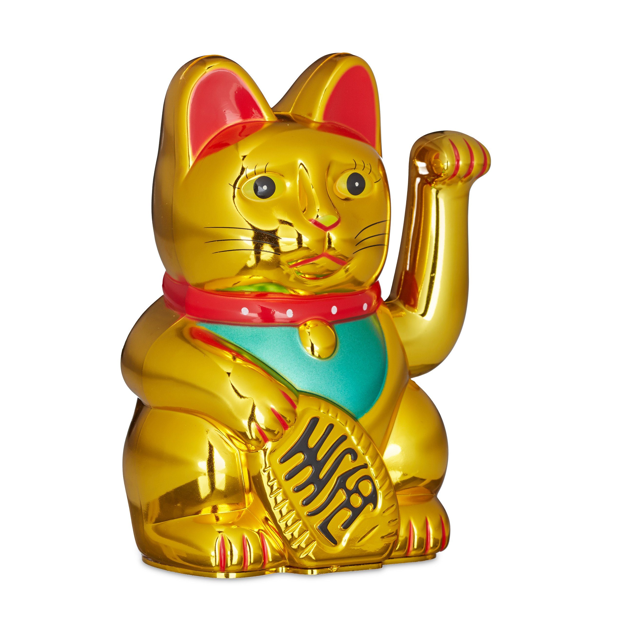 relaxdays Winkekatze Maneki Neko Winkekatze 16 cm
