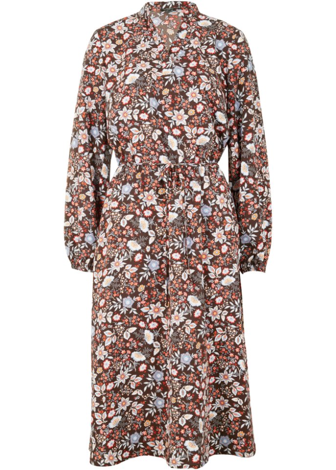 Midi-Kleid mit Taschen und Bindegürtel