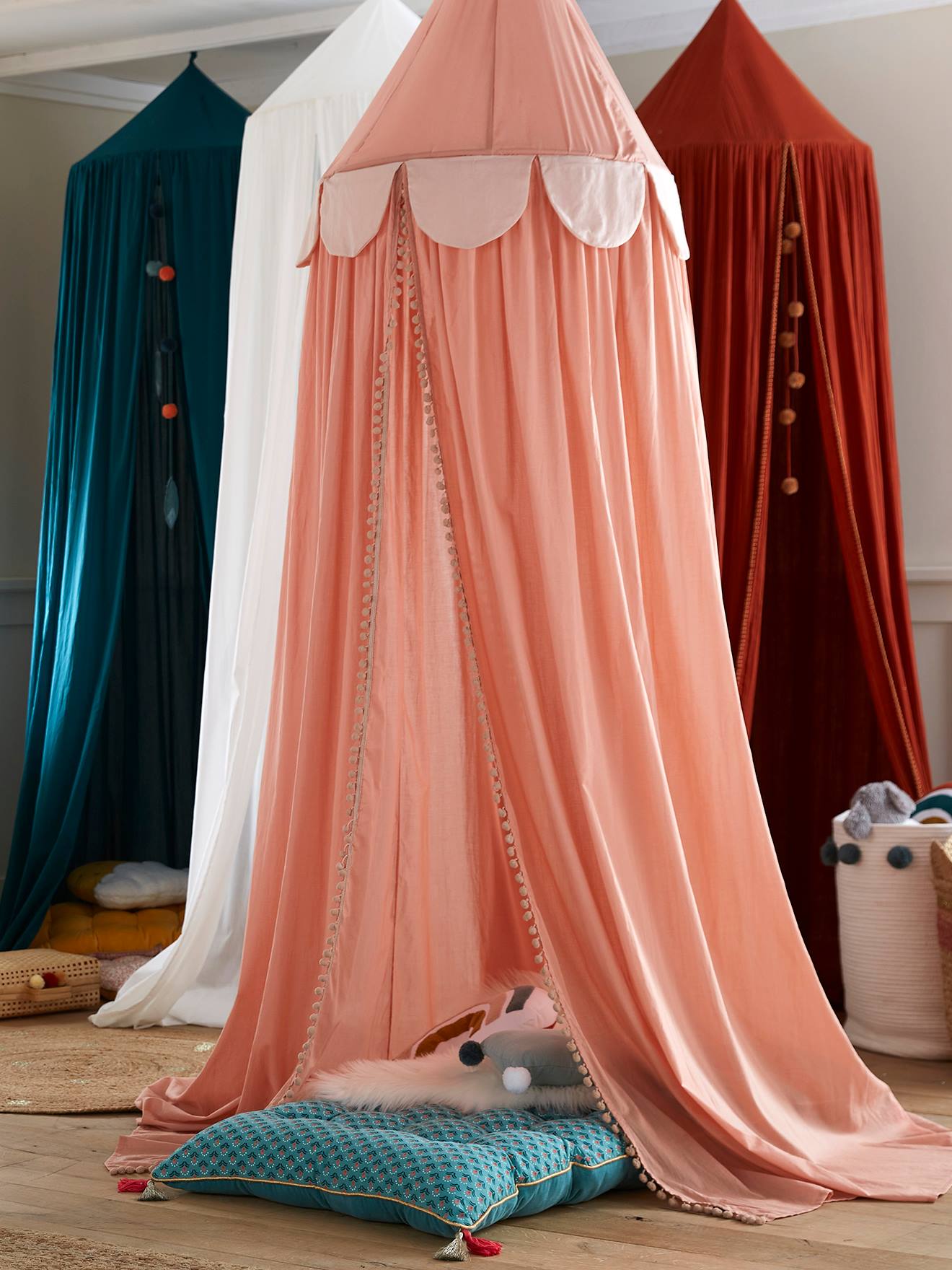 Ciel de lit en gaze de coton WILD SAHARA terracotta