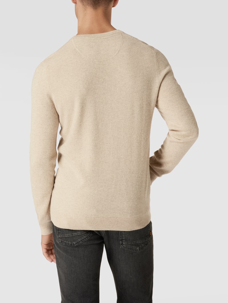 Pullover in Ripp-Optik Modell 'FILO' in offwhite meliert
