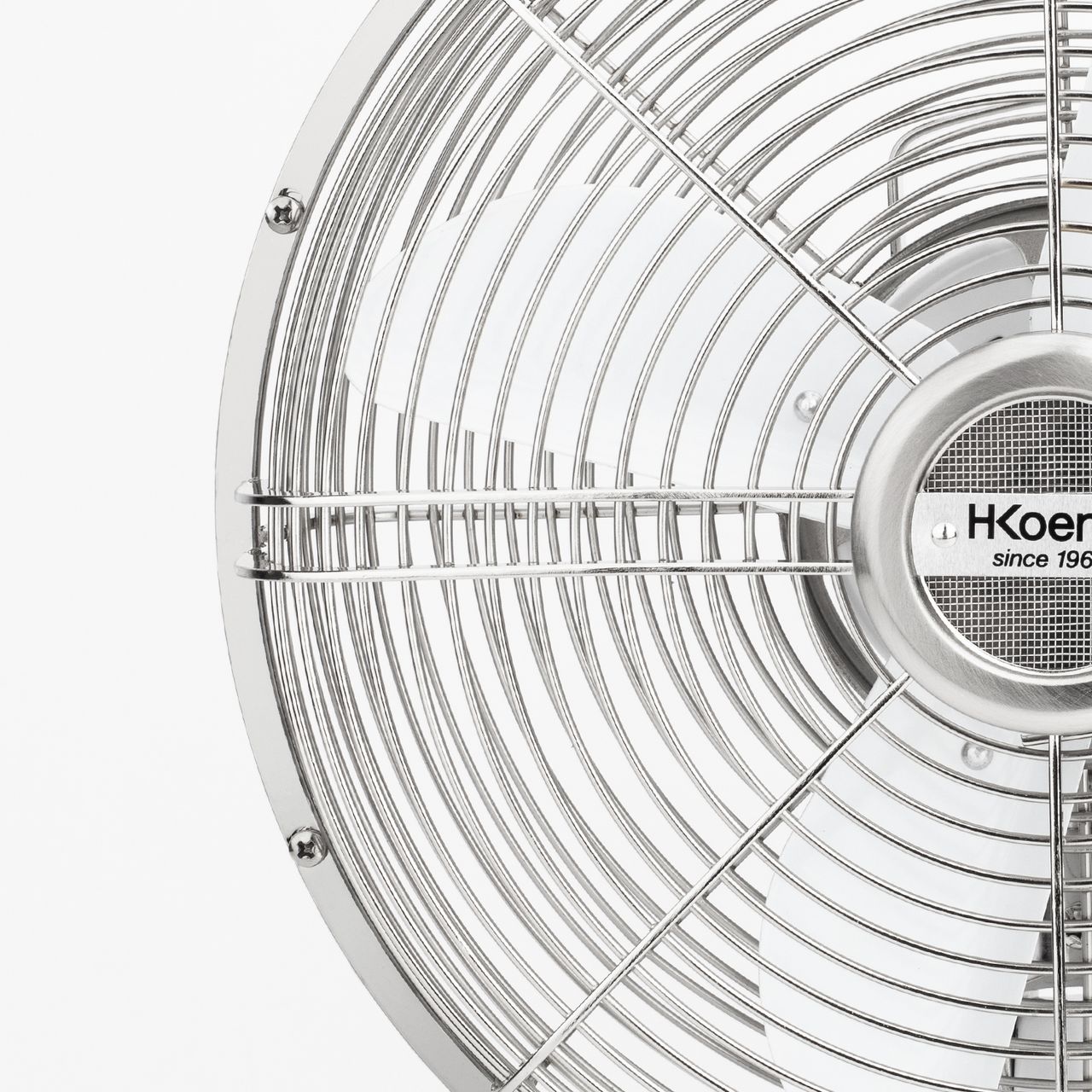 H.Koenig Elektrischer Tischventilator im Retro-Stil, weiß