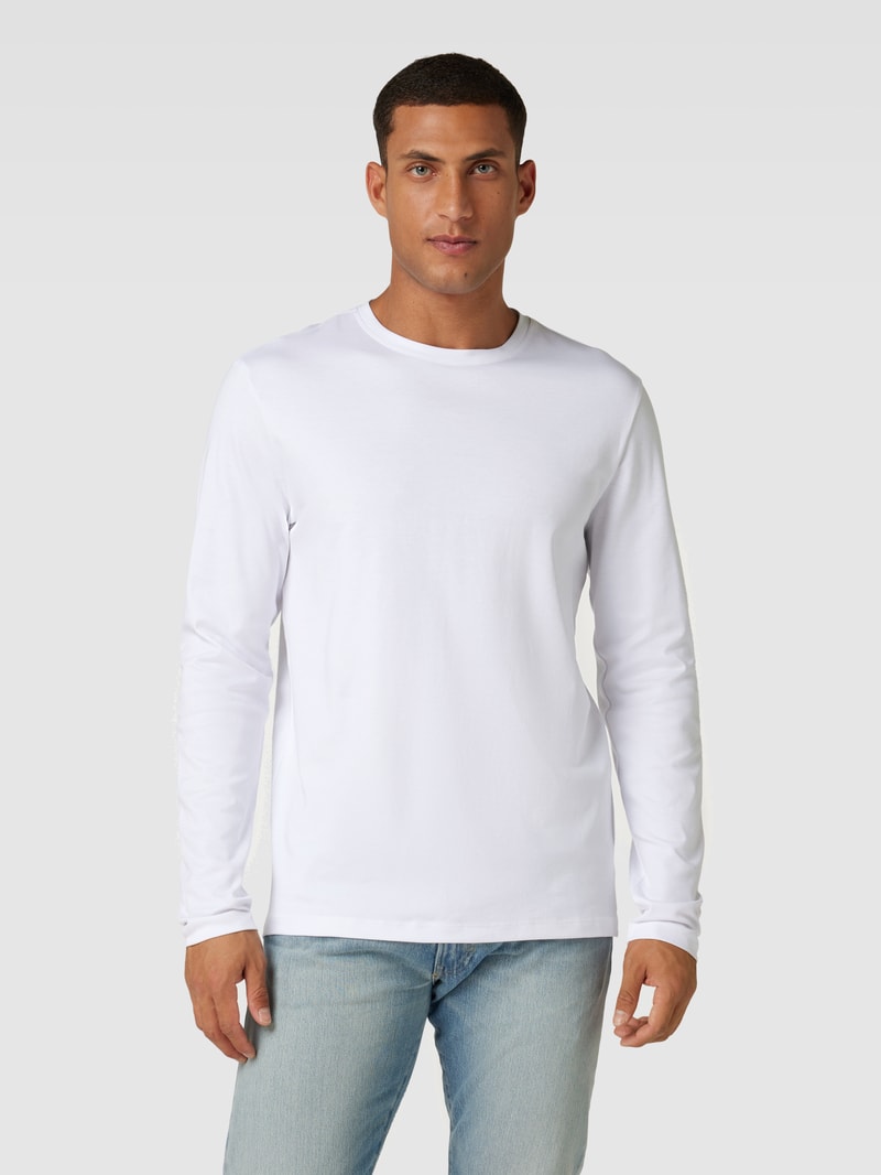 Longsleeve mit Rundhalsausschnitt in weiß