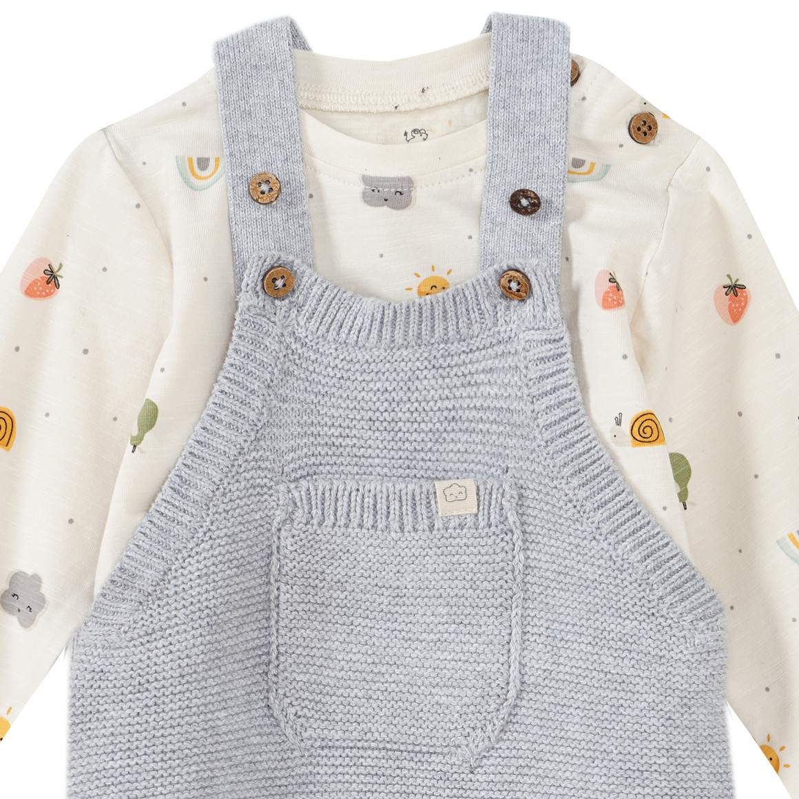 Newborn Strickoverall und Langarmshirt im Set
