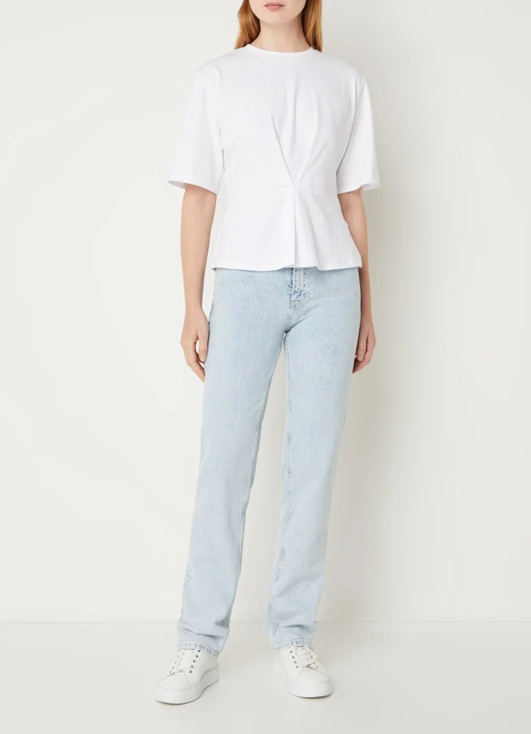 French Connection Pearl t-shirt with pleated detail