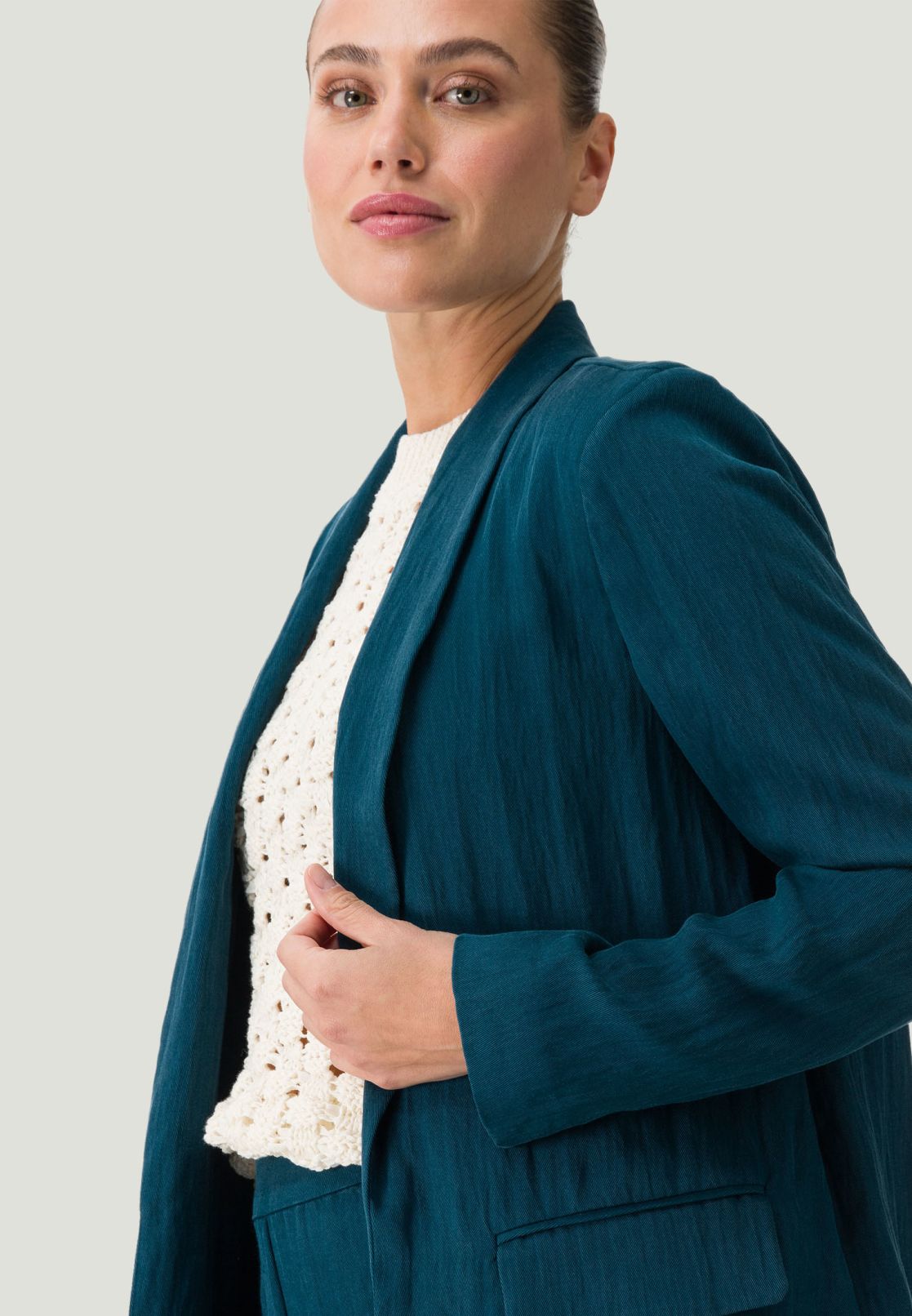 Blazer mit Schalkragen aus Lyocell-Mix