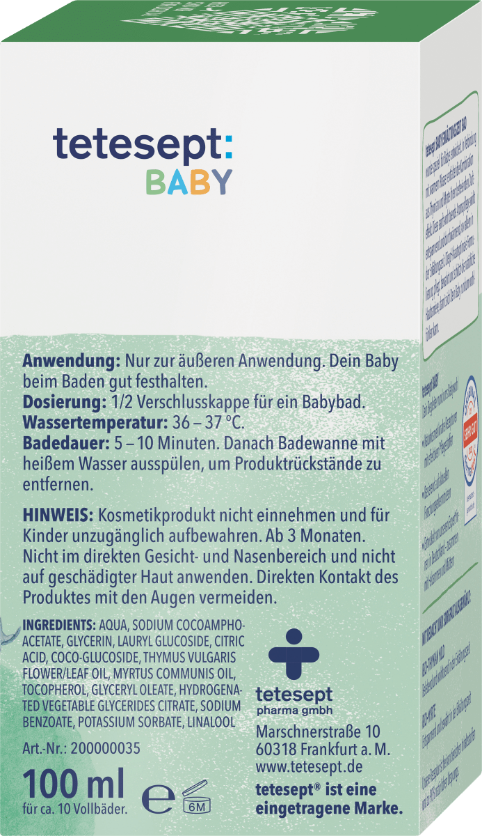Baby Erkältungszeit Bad mit Thymian & Myrte, 100 ml
