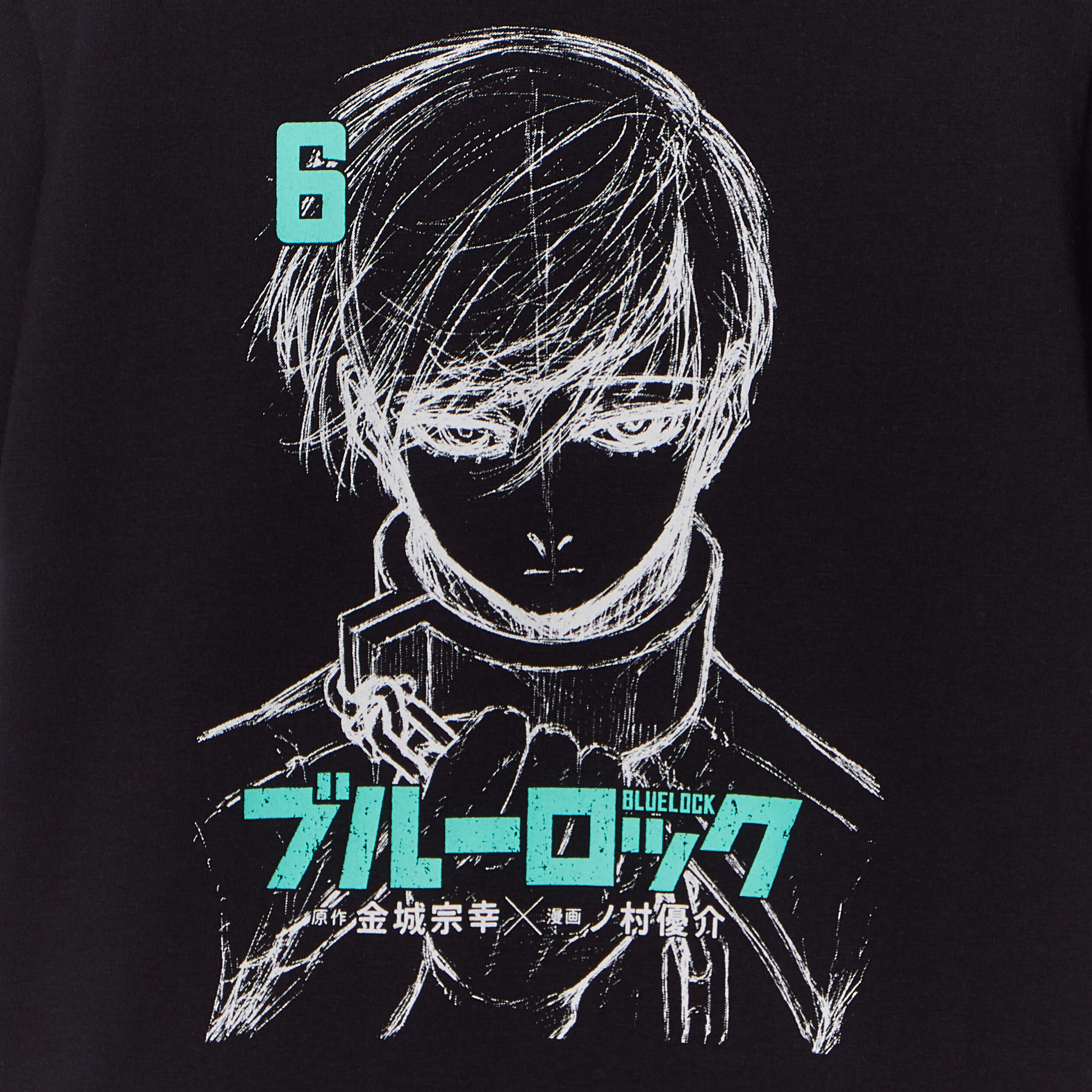 T-shirt manches courtes coton Blue Lock noir garçon | La Halle