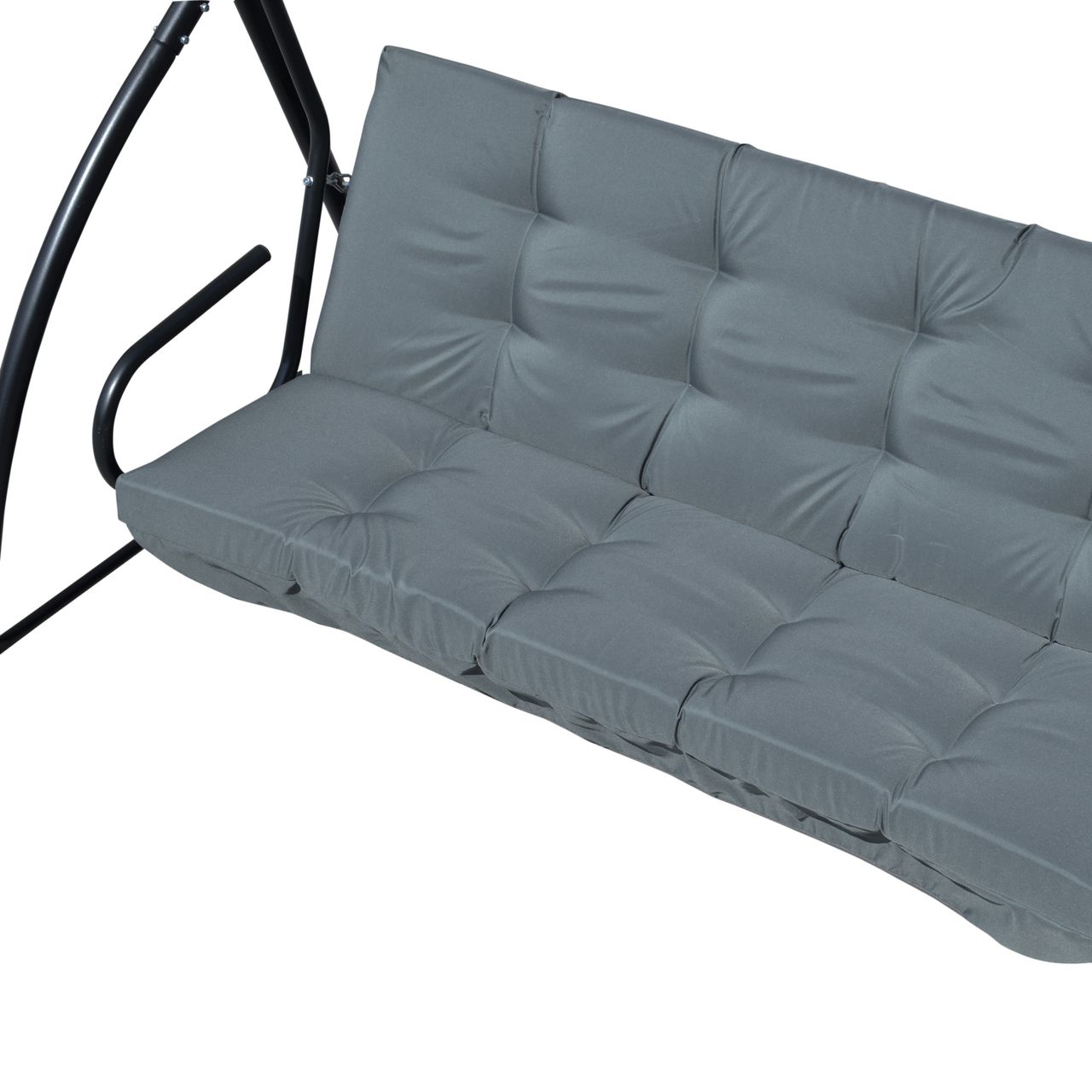 Outsunny Auflagen-Set für Hollywoodschaukel 170 cm Stuhlkissen Schaukelauflage Sitzkissen Gartenschaukel Gartenpolster Rückenkissen Seitenkissen Dunkelgrau