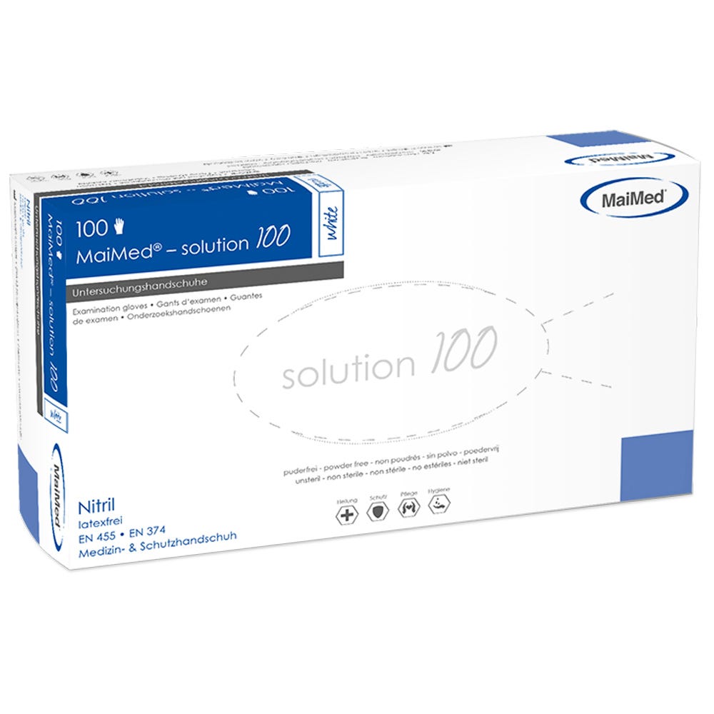 MaiMed Solution 100 Nitril 100 Stück Weiß Gr. M