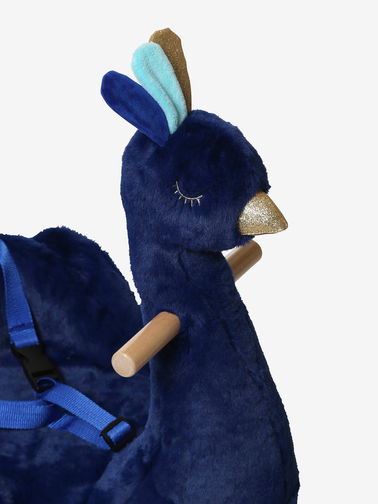 Paon à bascule en bois FSC® bleu