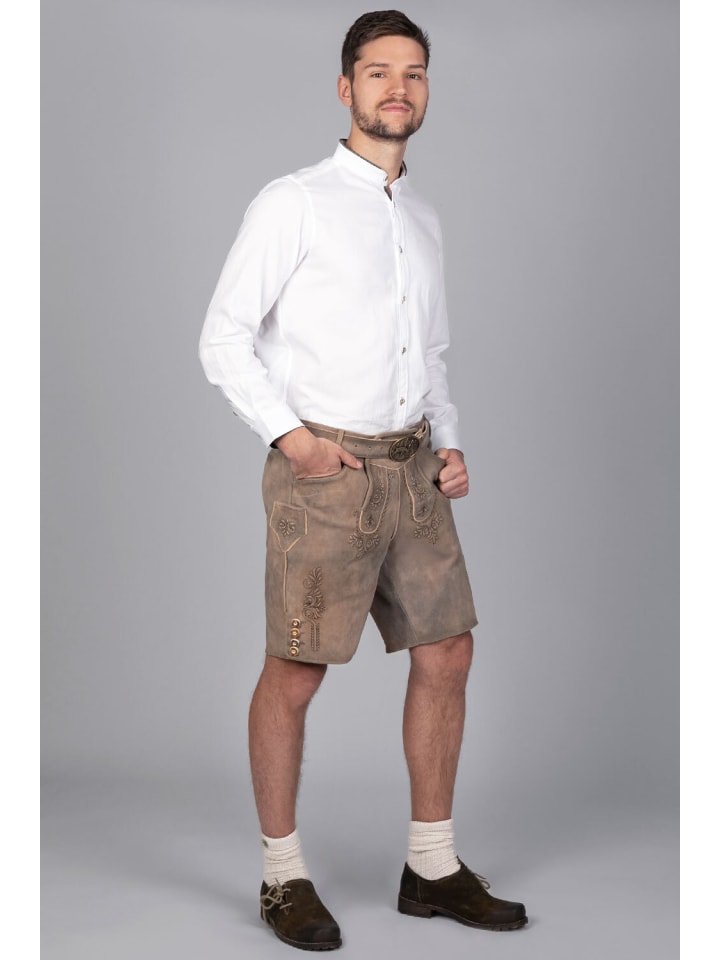 Edelnice Kurze Wildbock Lederhose Lukas in hellbraun günstig kaufen