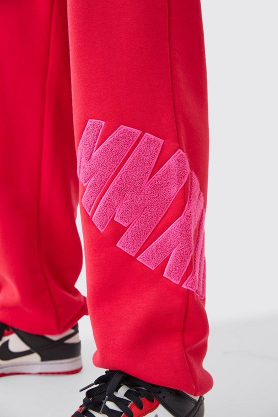 Oversize Jogginghose mit Borg-Applikation
