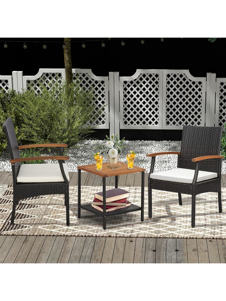 COSTWAY 2er Set Gartenstuhl in Braun günstig kaufen onesize