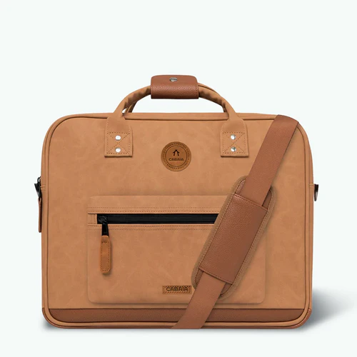 Camel-colored Moscow laptop bag