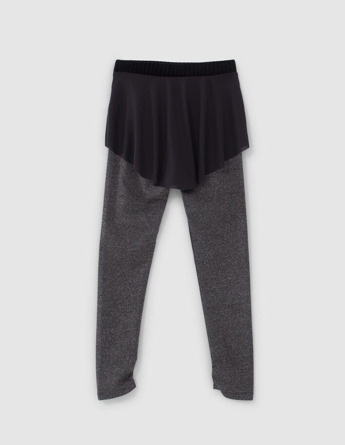 Leggings gris 2-en-1 et jupe en tulle fille