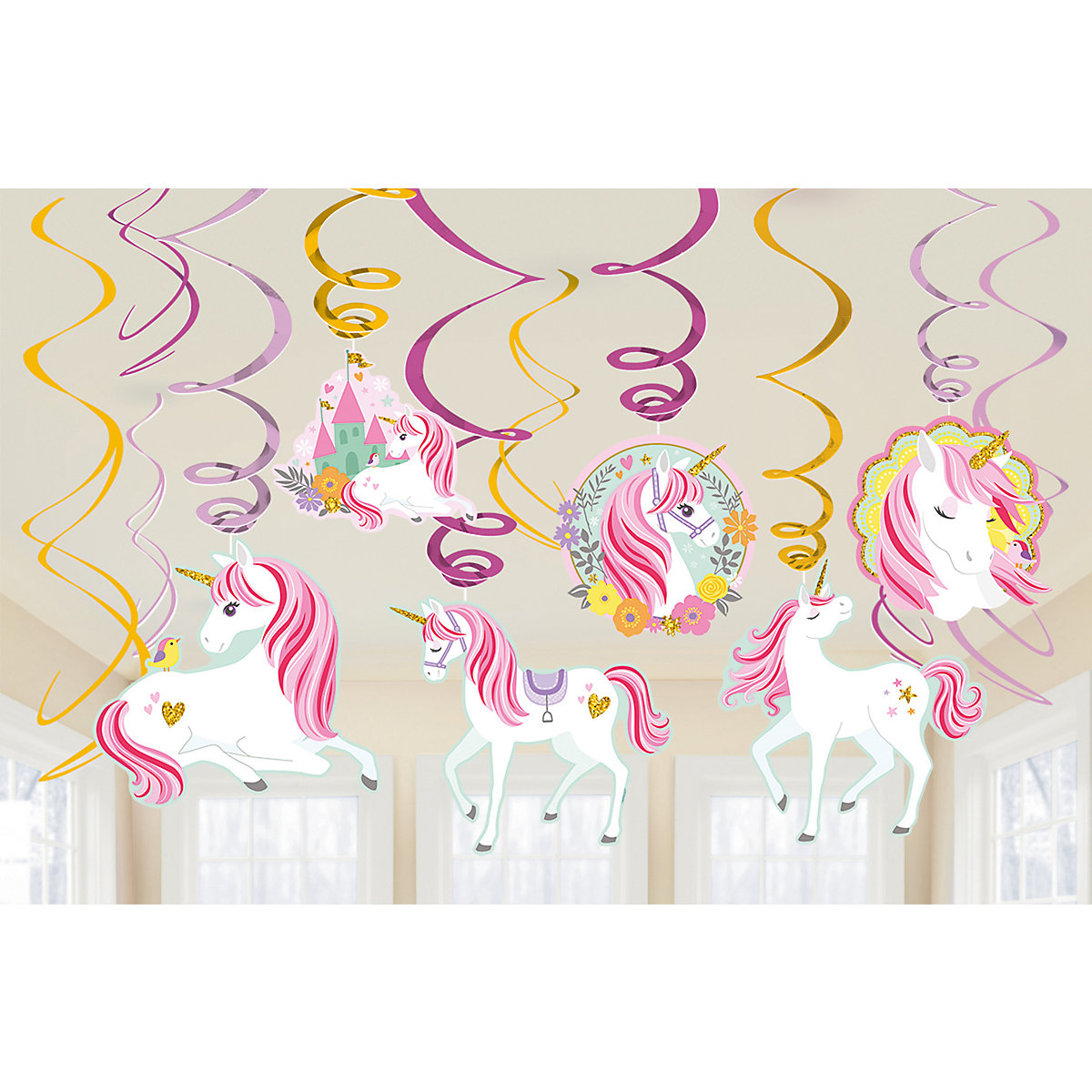 Deko-Spiralen Einhorn Magical Unicorn, 12 Stück