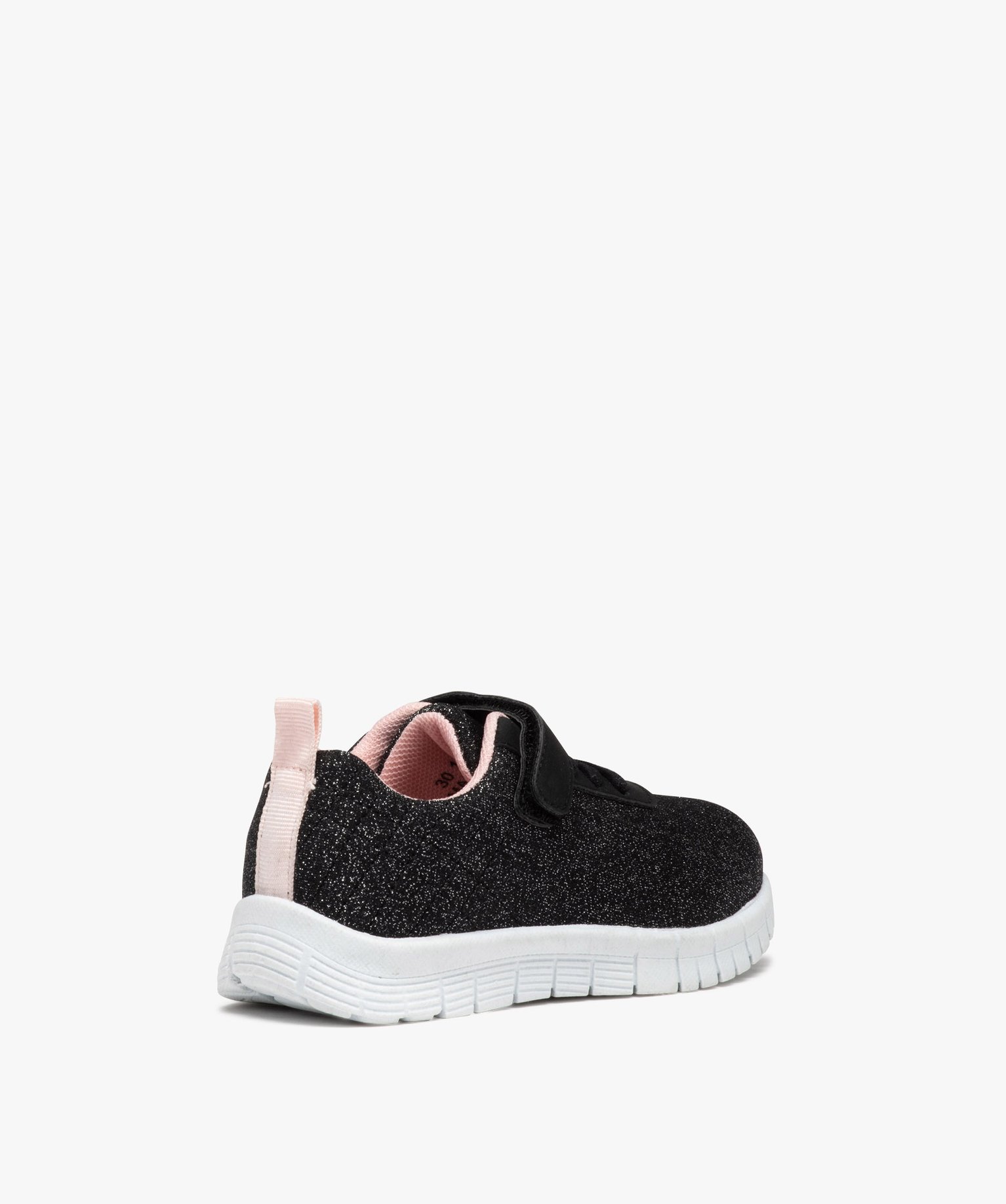 Baskets fille en toile pailletée avec scratch noir | GEMO