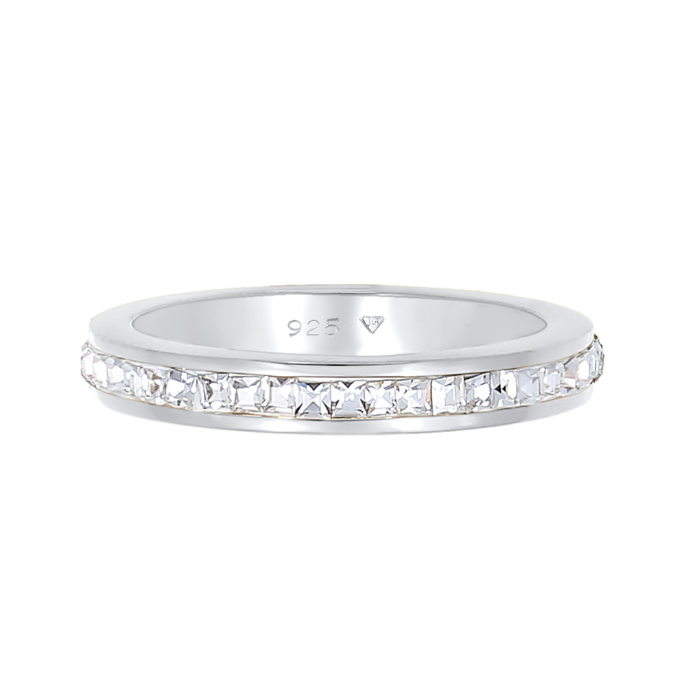 Elli PREMIUM Elli PREMIUM Bague Femme Élegante et Simple avec des Cristaux en Argent Sterling  Bague