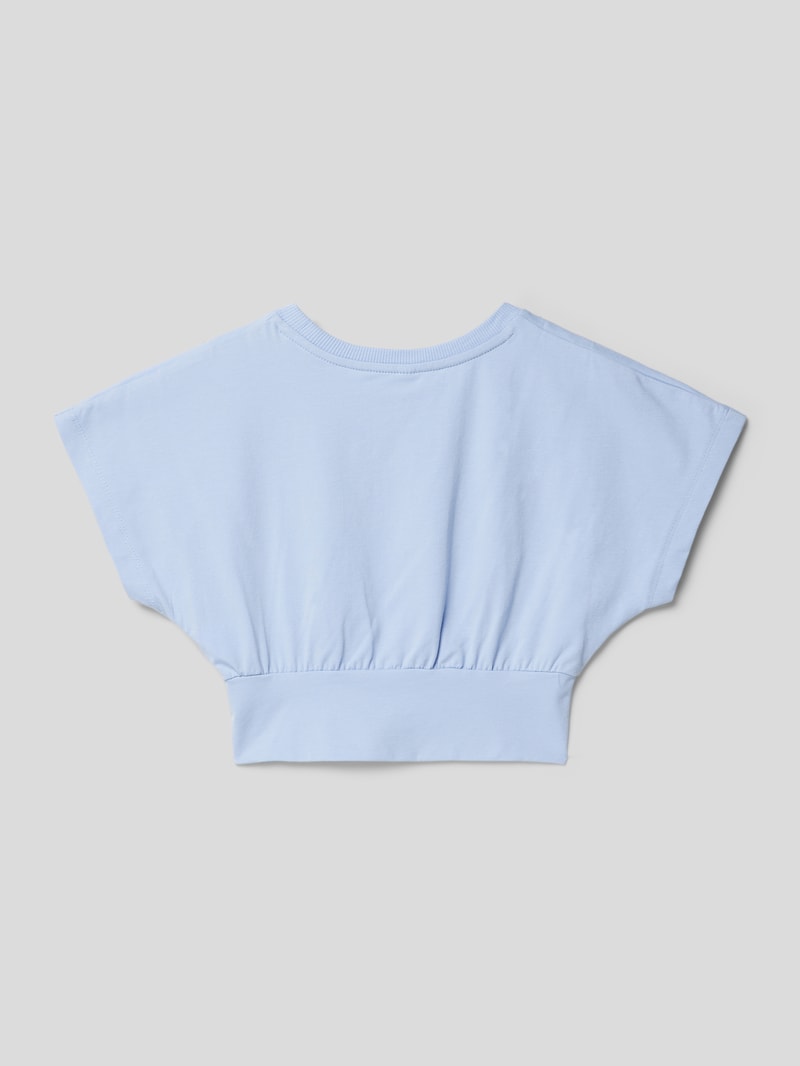T-Shirt mit elastischem Bund Modell 'Boxy' in bleu