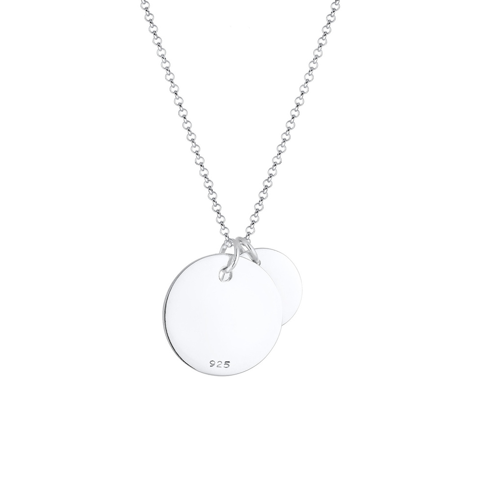 Elli Elli Collier Femme Duo de Plaquettes en Argent Sterling 925 collier