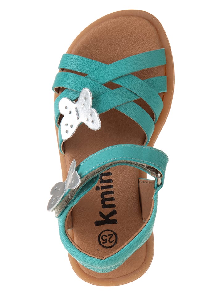 kmins Leder-Sandalen in Türkis günstig kaufen