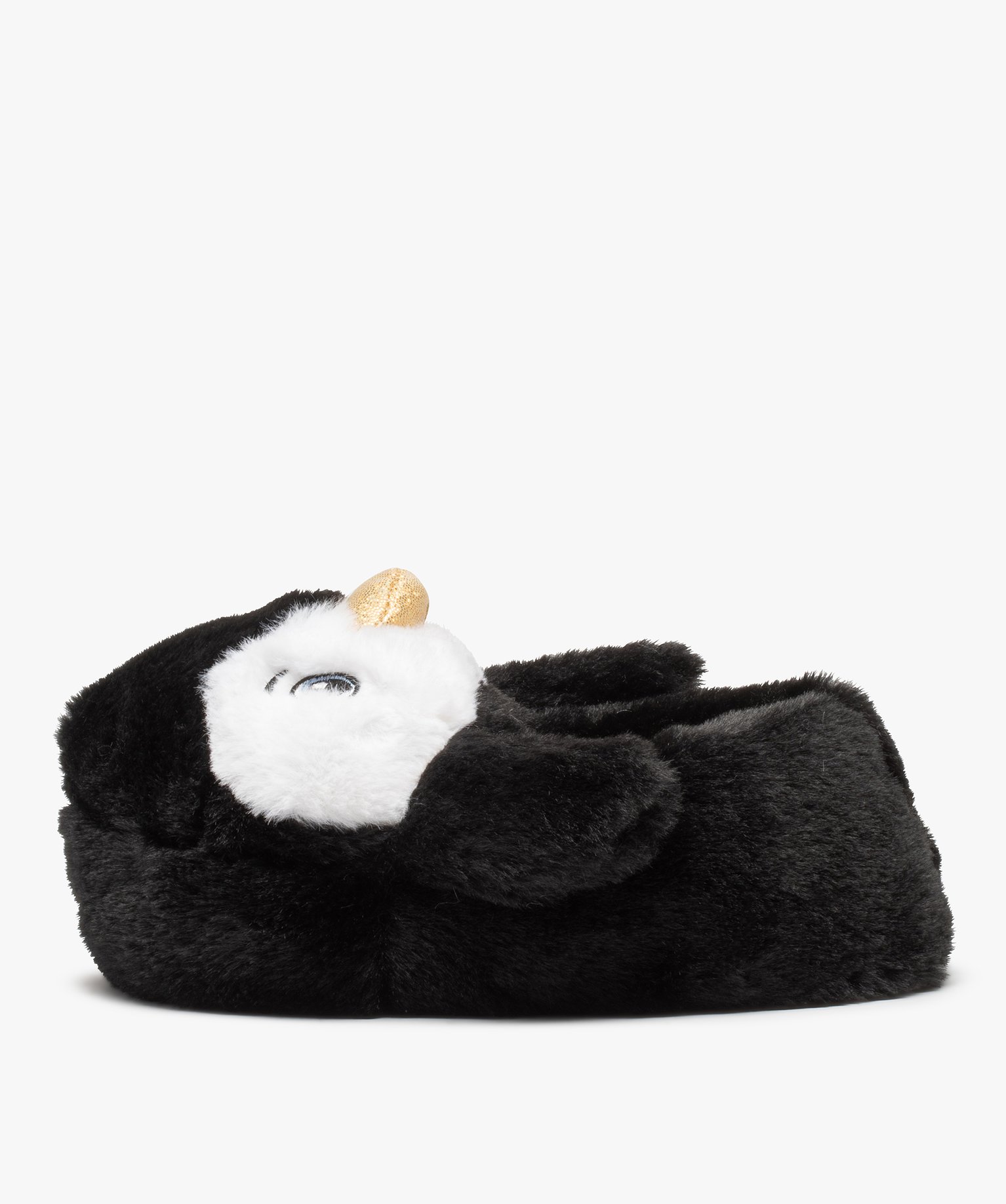 Chaussons femme 3D en forme de pingouin noir | GEMO