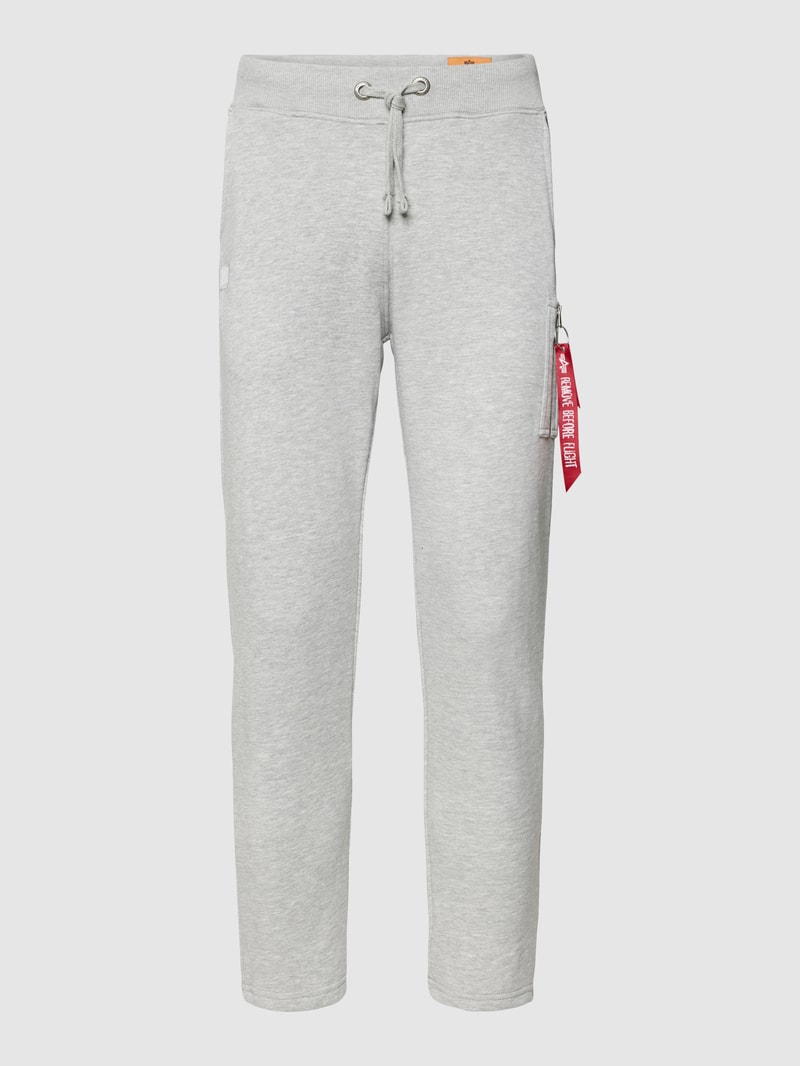 Sweatpants mit Label-Applikation Modell 'X-FIT' in hellgrau meliert