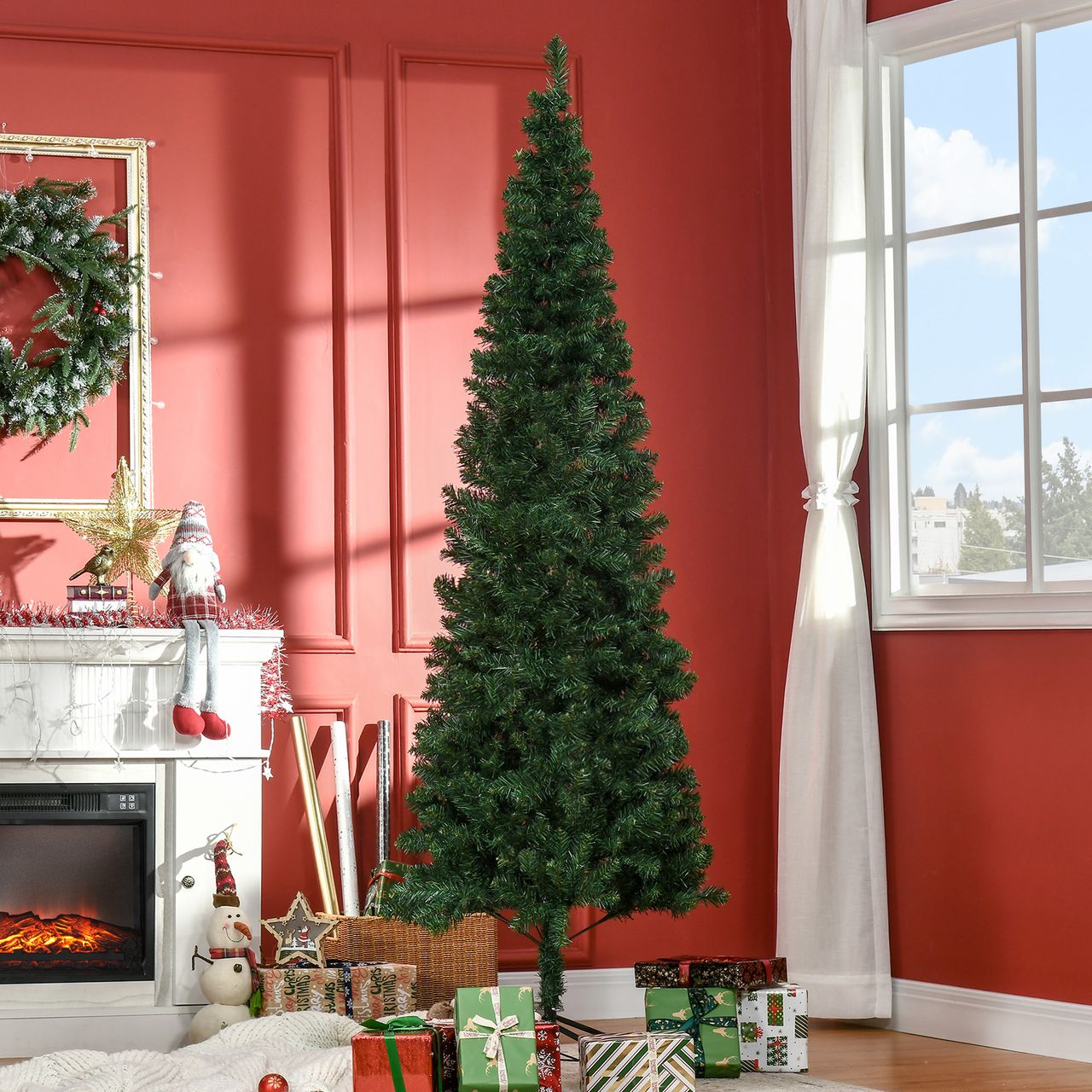HOMCOM Weihnachtsbaum Christbaum Kunsttanne Tannenbaum mit Metallfuß