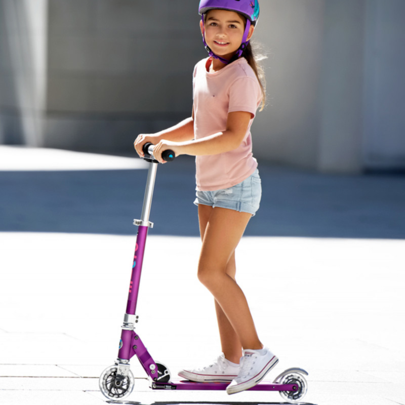 Trottinette 2 roues lumineuses pliable – Micro Sprite LED Violet