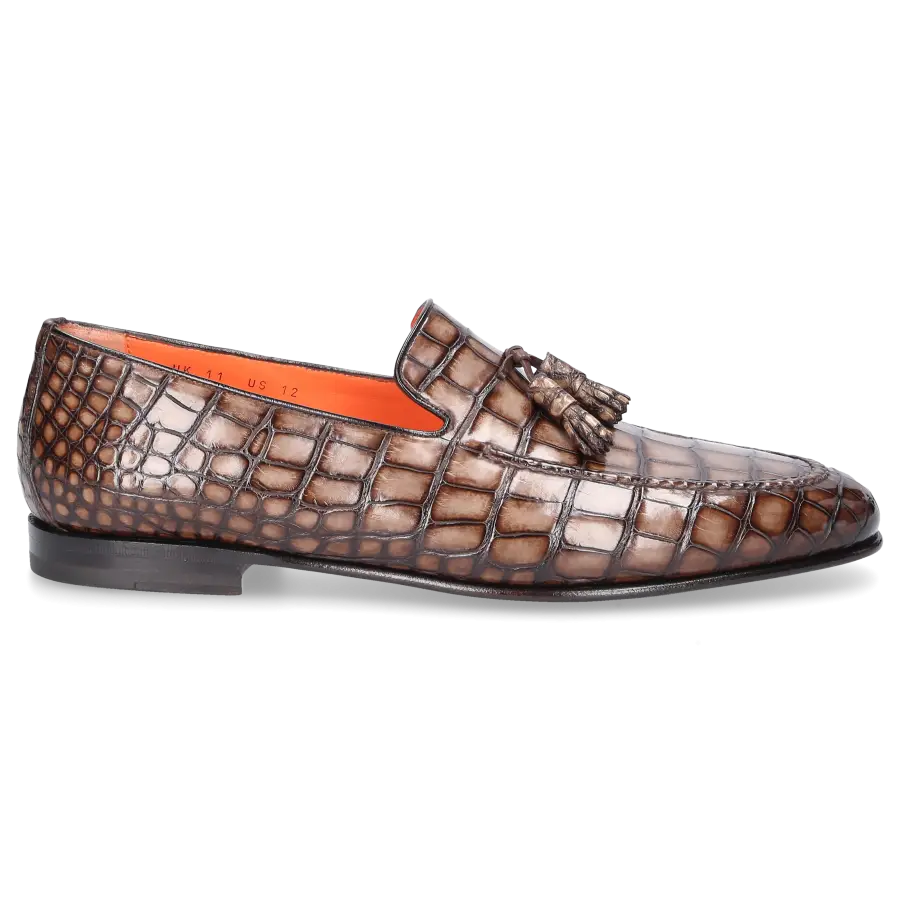 Santoni - Loafer 15608 Alligatorleder - beige