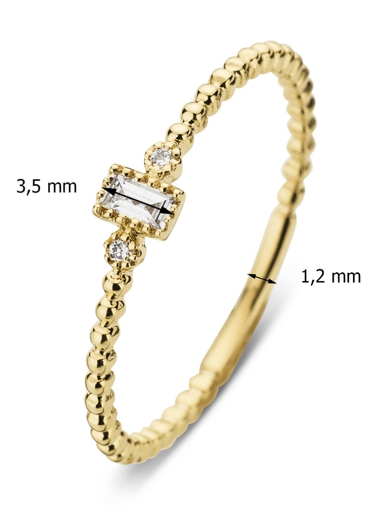 Inel cu vârf de diamant din aur galben și un diamant de 0,05 ct, Joy