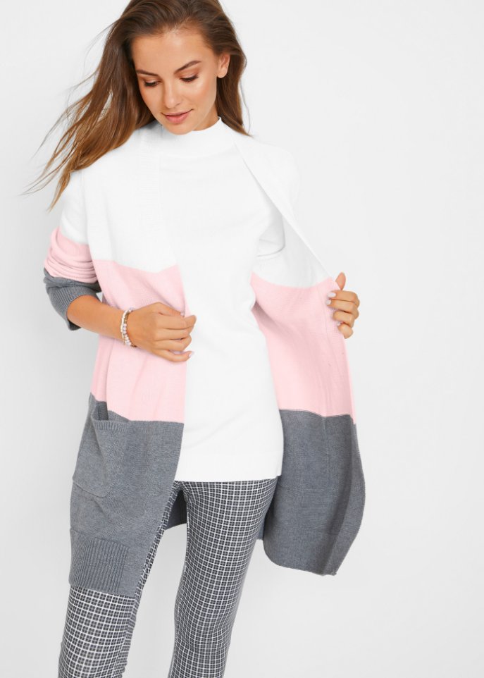 Weite Strickjacke, Langarm
