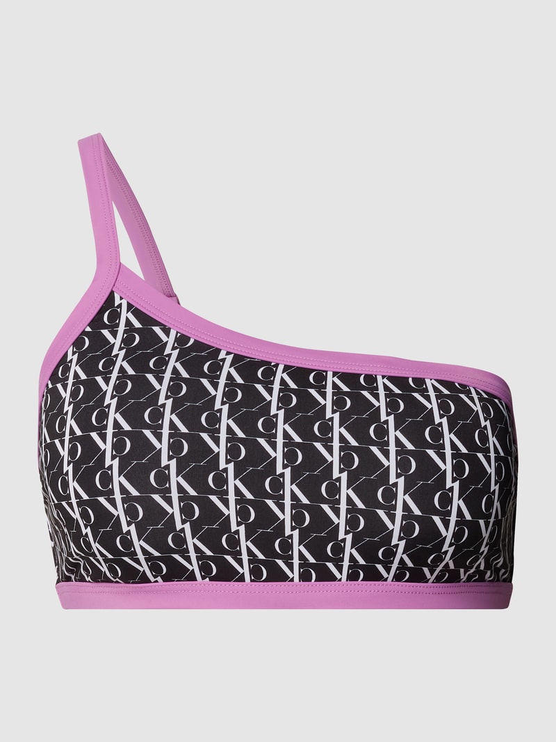 Bikini-Oberteil im One-Shoulder-Look in schwarz