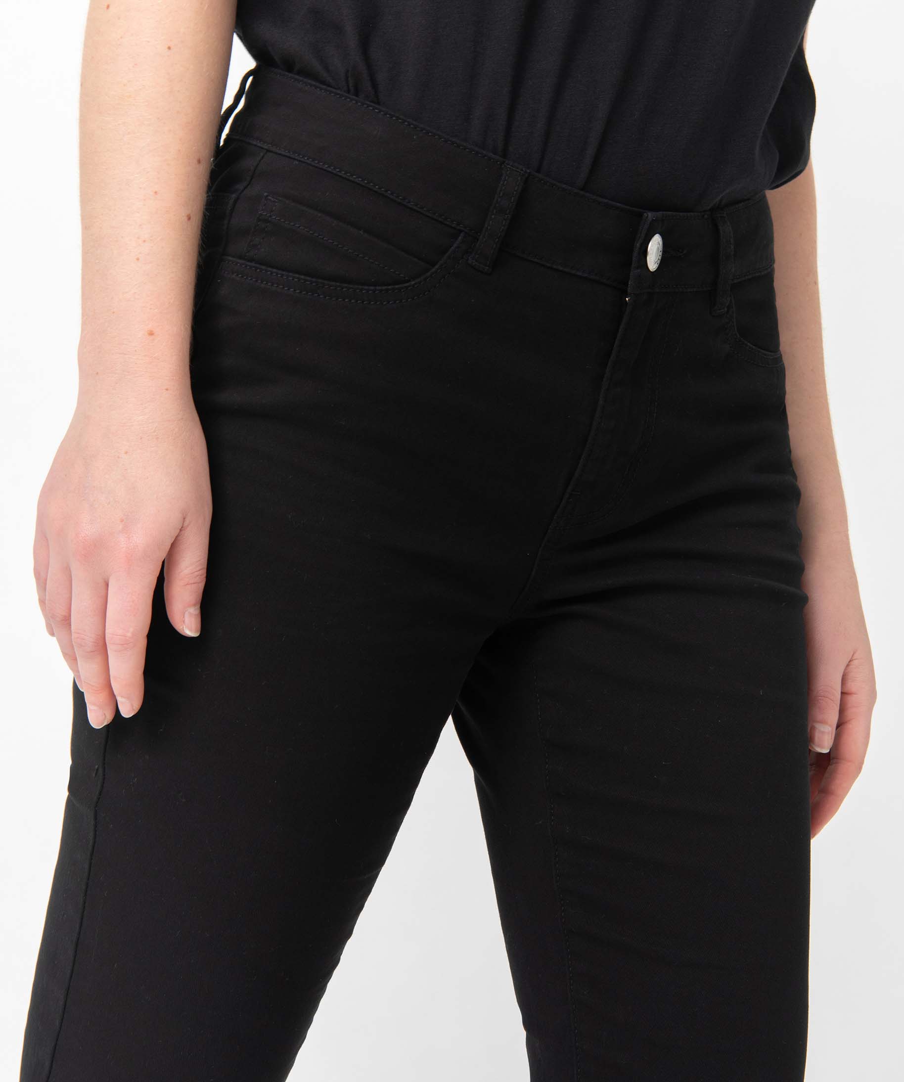 Pantalon femme en toile denim coupe Slim noir | GEMO