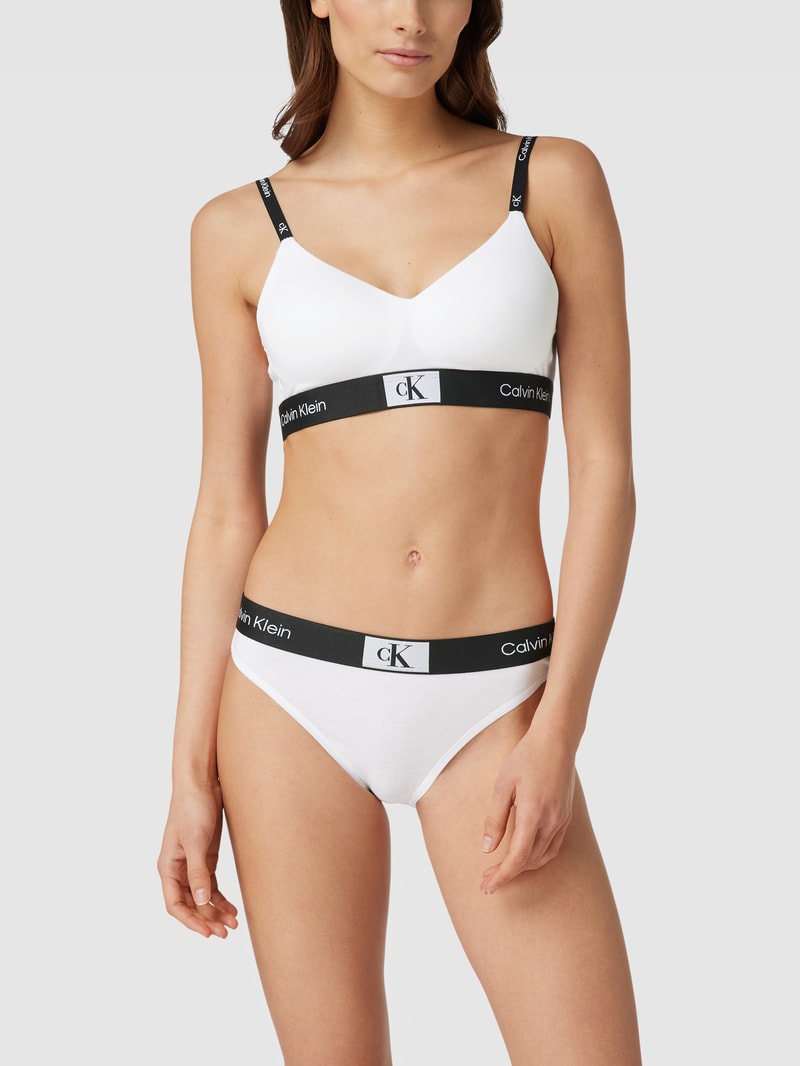 Bralette mit elastischem Logo-Bund in weiß