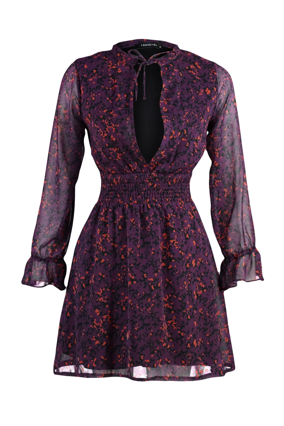 Trendyol Collection  Lilafarbenes, gewebtes Kleid mit Krawattendetails TWOAW23EL00561