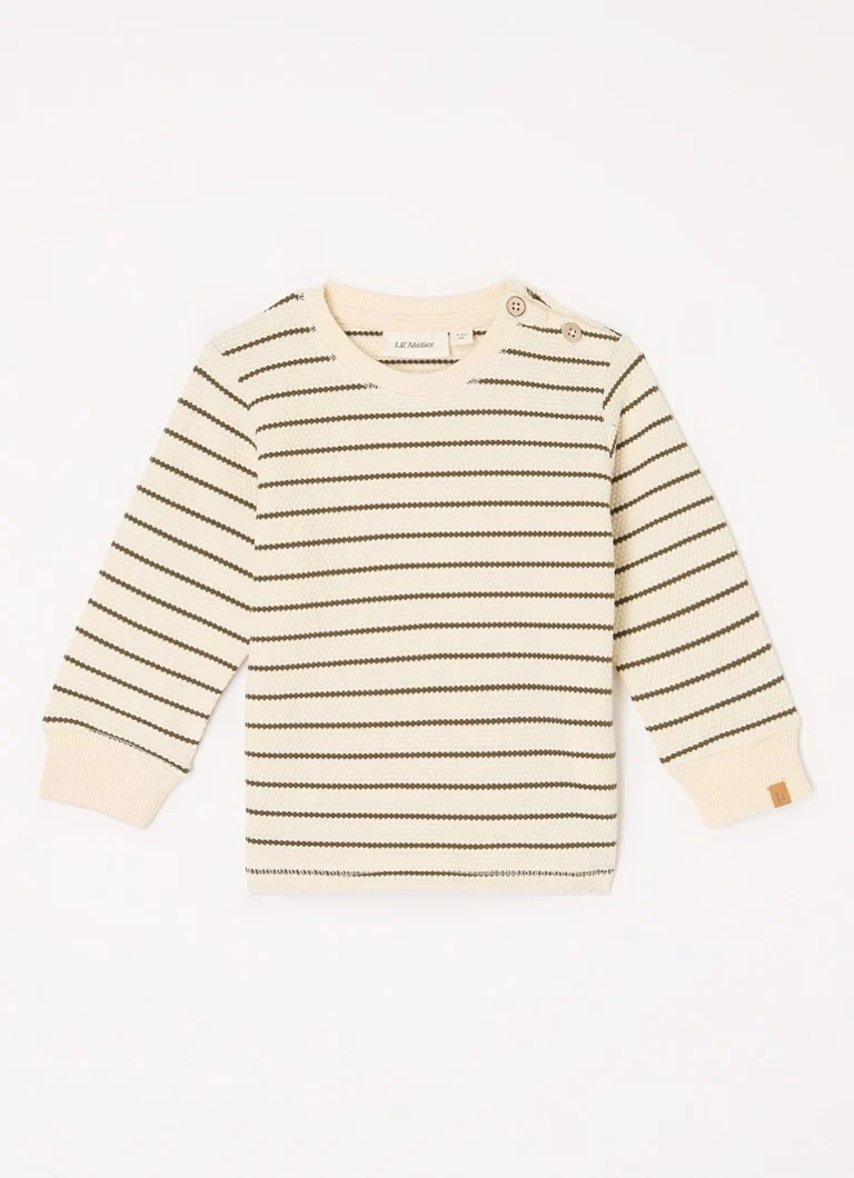 Pulover Lil' Atelier NBMRamus din bumbac organic tricotat fin.