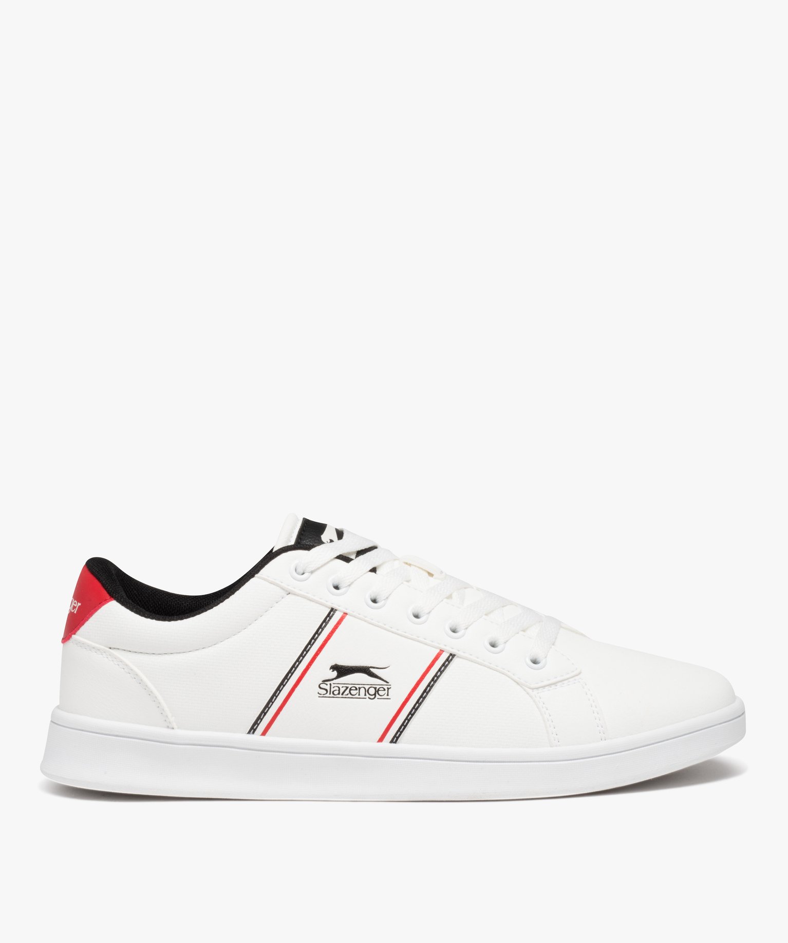 Baskets homme rétro à lacets et bandes colorées - Slazenger blanc | GEMO